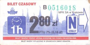 Bilet Kraków 2,80