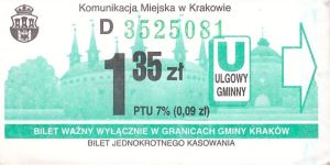 Bilet Kraków 1,35