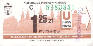 Bilet Kraków 1,25