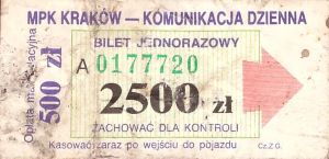 Bilet Kraków 2500