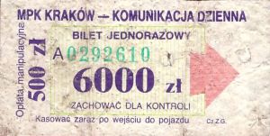 Bilet Kraków 6000