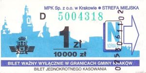 Bilet Kraków 1/10000