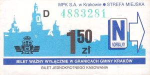 Bilet Kraków 1,50