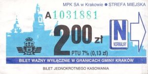 Bilet Kraków 2,00