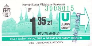 Bilet Kraków 1,35