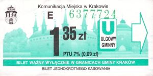 Bilet Kraków 1,35
