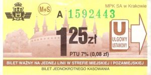 Bilet Kraków 1,25