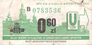 Bilet Kraków 0,60