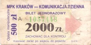 Bilet Kraków 2000