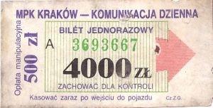 Bilet Kraków 4000