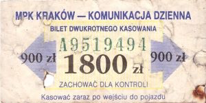 Bilet Kraków 1800