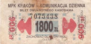 Bilet Kraków 1800
