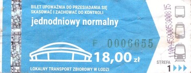 Bilet Łódź Niebieski