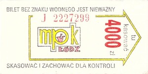 Bilet Łódź 4000