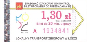 Bilet Łódź 1,30