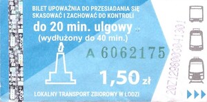 Bilet Łódź Niebieski