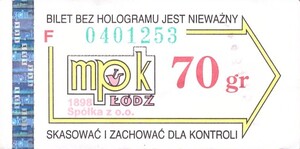 Bilet Łódź 70