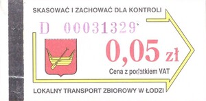 Bilet Łódź 0,05