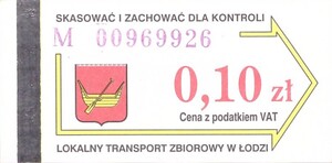 Bilet Łódź 0,10