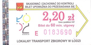 Bilet Łódź 2,20