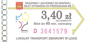 Bilet Łódź 3,40