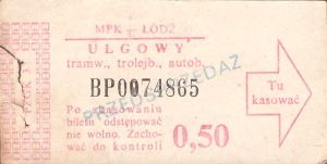 Bilet Łódź 0,50