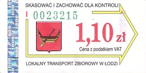 Bilet Łódź 1,10