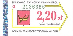 Bilet Łódź 2,20