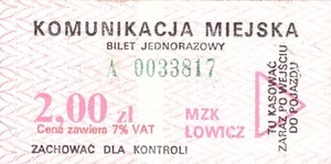 Bilet Łowicz