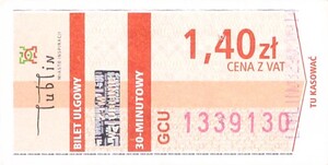 Bilet Lublin 1,40