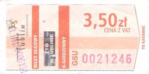 Bilet Lublin 3,50