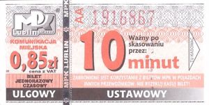 Bilet Lublin 1,20 10min