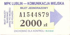 Bilet Lublin 2000