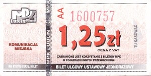 Bilet Lublin 1,25