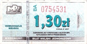 Bilet Lublin 1,30