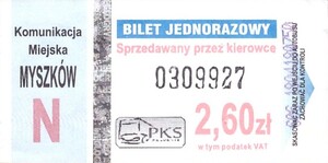 Bilet Myszków 2,60