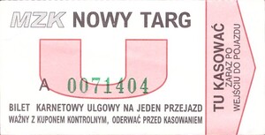 Bilet Nowy Targ U