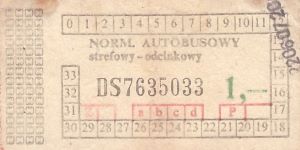 Bilet ogolnopolski 1 DS