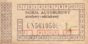 Bilet ogolnopolski 1 GN