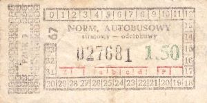 Bilet ogolnopolski 1,50 67