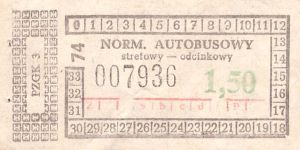 Bilet ogolnopolski 1,50 74