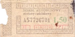 Bilet ogolnopolski 1,50 AS
