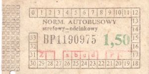 Bilet ogolnopolski 1,50 BP