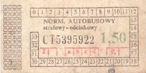 Bilet ogolnopolski 1,50 CT
