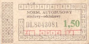 Bilet ogolnopolski 1,50 DL