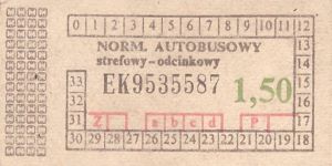 Bilet ogolnopolski 1,50 EK