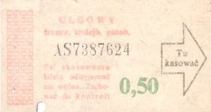 Bilet ogolnopolski 0,50 AS