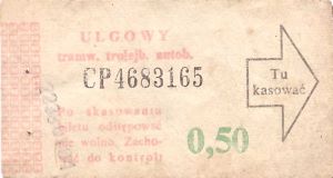 Bilet ogolnopolski 0,50 CP