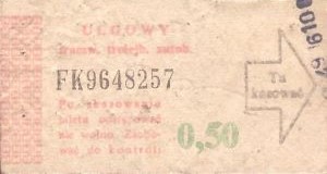 Bilet ogolnopolski 0,50 FK