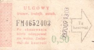 Bilet ogolnopolski 0,50 FM